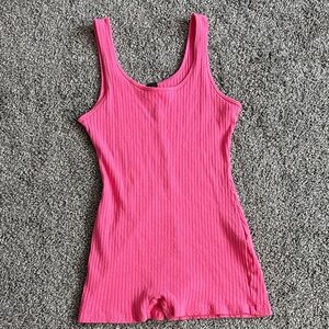 SHEIN Pink Ribbed Bodysuit